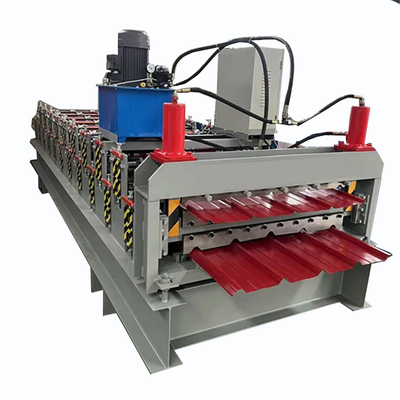 Automatisierte materielle Doppelschicht-Rolle PPGI, welche die Maschinen-Farbstahlfliese herstellt Maschine bildet