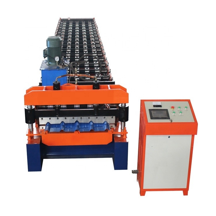Paralleltrapez-Art 5 Rib Hydraulic Cutting Roof Tile-Rolle, die Maschine PLC-Steuerung bildet