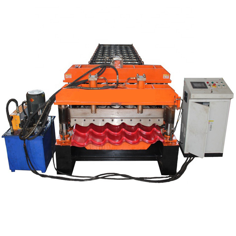 Langfristige Glasfliesen-Dachplatten-Rollformmaschine Kaltwirkungsbreite 1080 mm