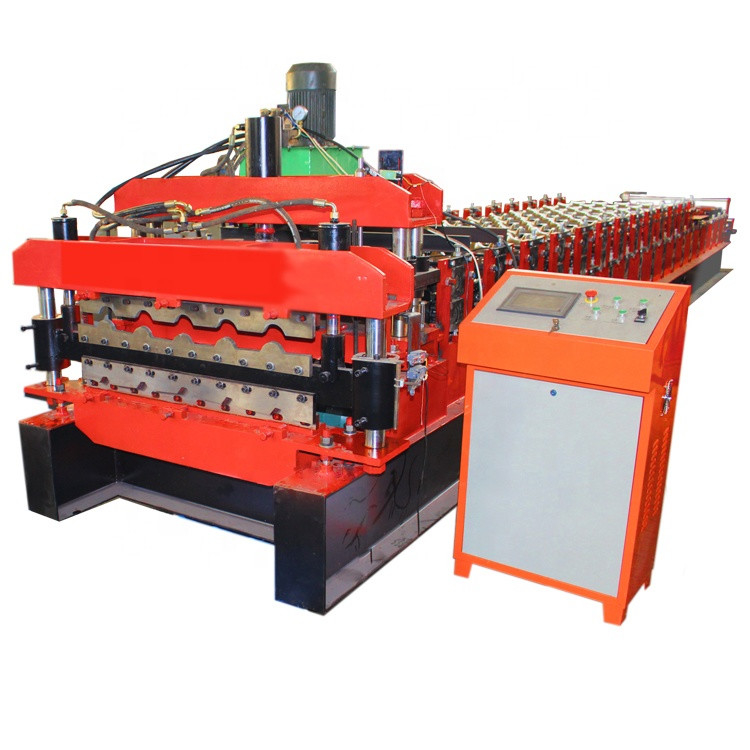 Automatische Aluminium-Dachplatte Glasfliesen und Ibr-Blatt Doppelschicht Rollformmaschine