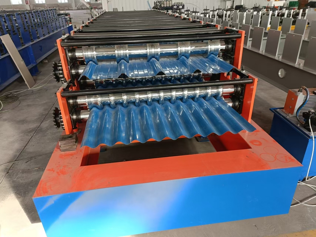 Doppelschicht-Doppeldeck-Dachplatten-Rollformmaschine