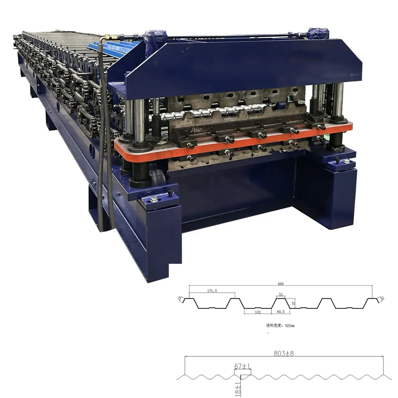 Maßgeschneiderte 686 IBR Trapez- und 762 Welldeckenmaschine für Doppelschicht-Dachbleche für Südafrika
