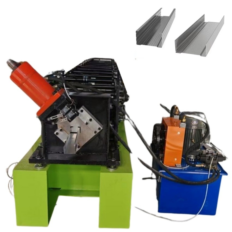 Maßgeschneiderte Produktion Stang und Spur C U Roll Formmaschine mit verstellbarer Schneidlänge und PLC-Steuerungssystem