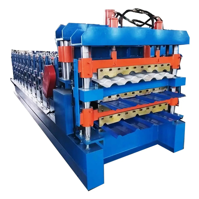 3 in 1 Metall-Stahl-Ibr-Dachplatten Rollformmaschine mit drei Profilen individuell