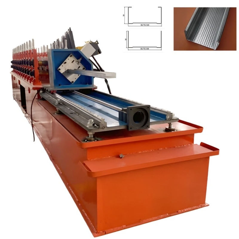 Drywall Stud Track Roll ehemaliger Stahl 50mm 75mm 100mm CD UD CW UW Profil Drywall Kaltroll Formmaschine mit kundenspezifischen