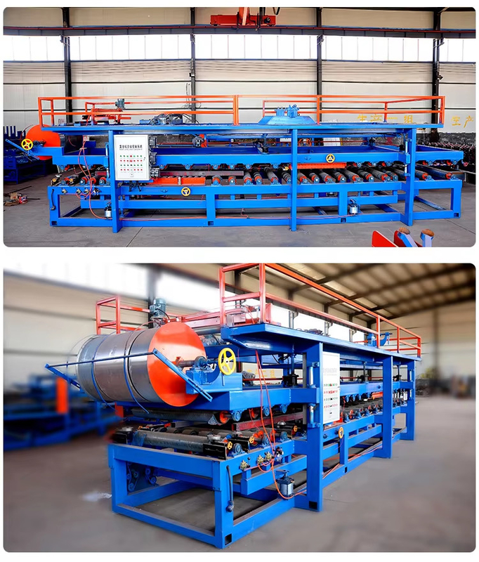 Stahl EPS / Steinwolle Sandwich-Panel-Produktion Wand / Dach Rollen Formierung Maschine für Blechfliesen Herstellung und 30T Gesamtgewicht