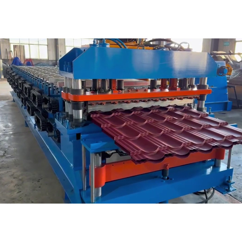 PLC-Steuerung Metall Kaltstahl Verglaserte Dachfliesen Herstellungsmaschine Schrittfliesen Dachfliesen Blatt Roll Formmaschine Fabrik