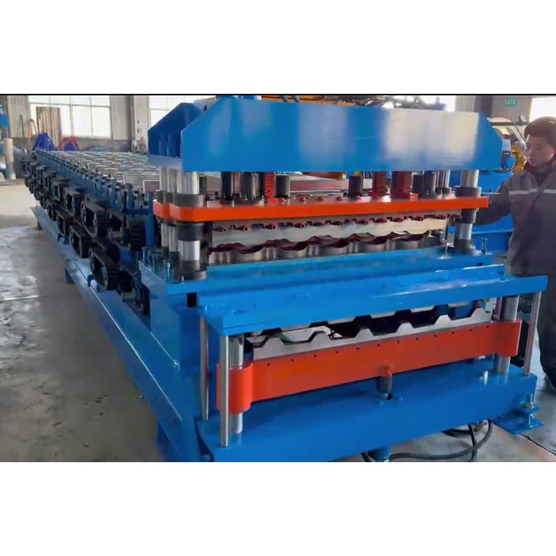 PLC-Steuerung Metall Kaltstahl Verglaserte Dachfliesen Herstellungsmaschine Schrittfliesen Dachfliesen Blatt Roll Formmaschine Fabrik