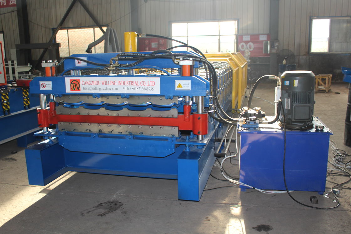 IBR Verglasung von Doppelschicht-Dachplatten Rollformmaschine 15m/Min Für Ppgi-Dachplatten