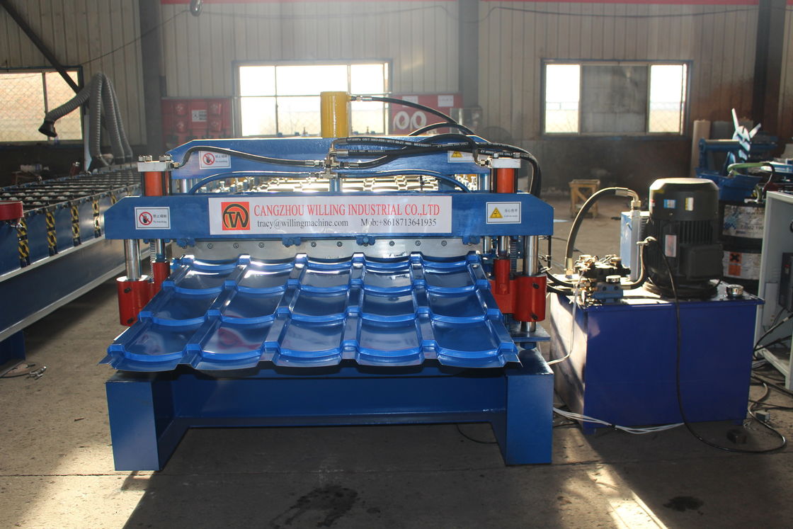 IBR Verglasung von Doppelschicht-Dachplatten Rollformmaschine 15m/Min Für Ppgi-Dachplatten