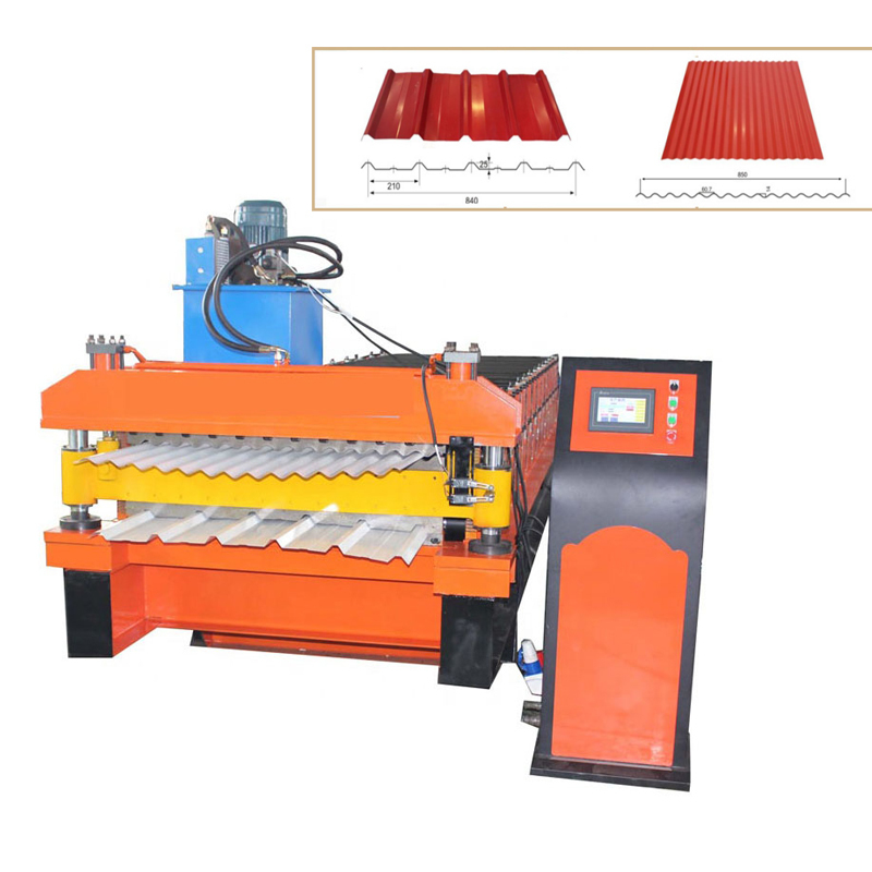 0.3-0.8mm Doppelschicht-Dachrollenformmaschine Ibr & Wellblechplattenformmaschine
