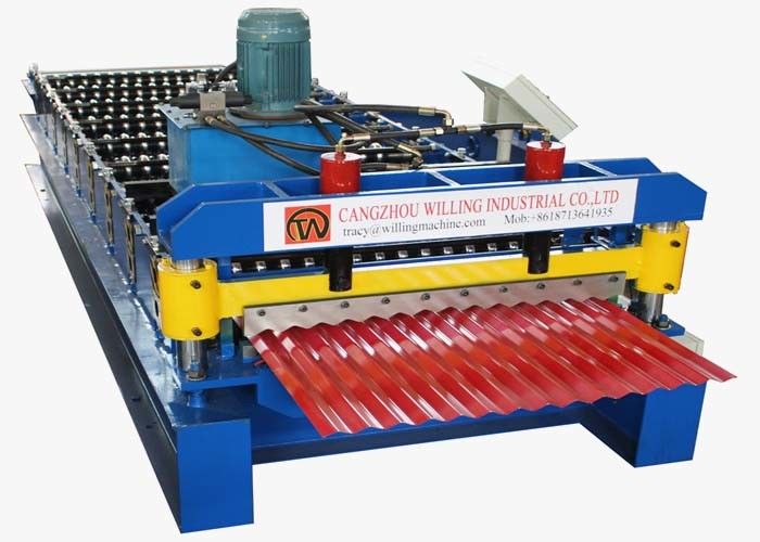 0.3-0.6mm Dach-Rolle, die Reihen-das Wellblech der Maschinen-PI/GGPI 9 herstellt Maschine bildet