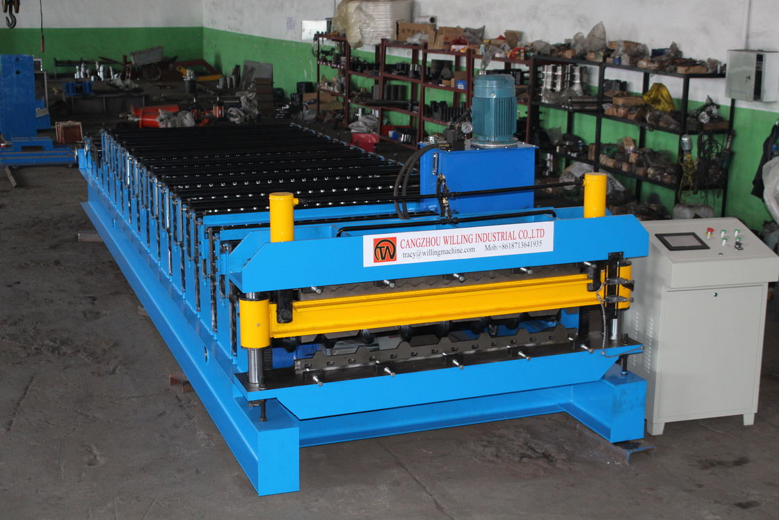 2024 Neue 380V 60Hz 3Ph Doppelschicht-Dachrollenformmaschine 840 Trapezform und 836