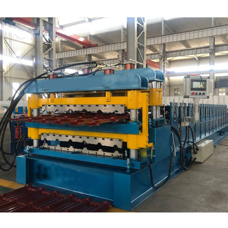 20m/Min Chaindrive Double Layer Roll, welches Dachplatte-Blatt-die Herstellung der Maschinen-0.3mm bildet