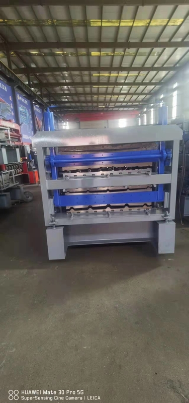Dach-Maschine der Platten-4kw Ibr runzelte Metallglasig-glänzendes Fliesen-Stahlblatt drei Schicht