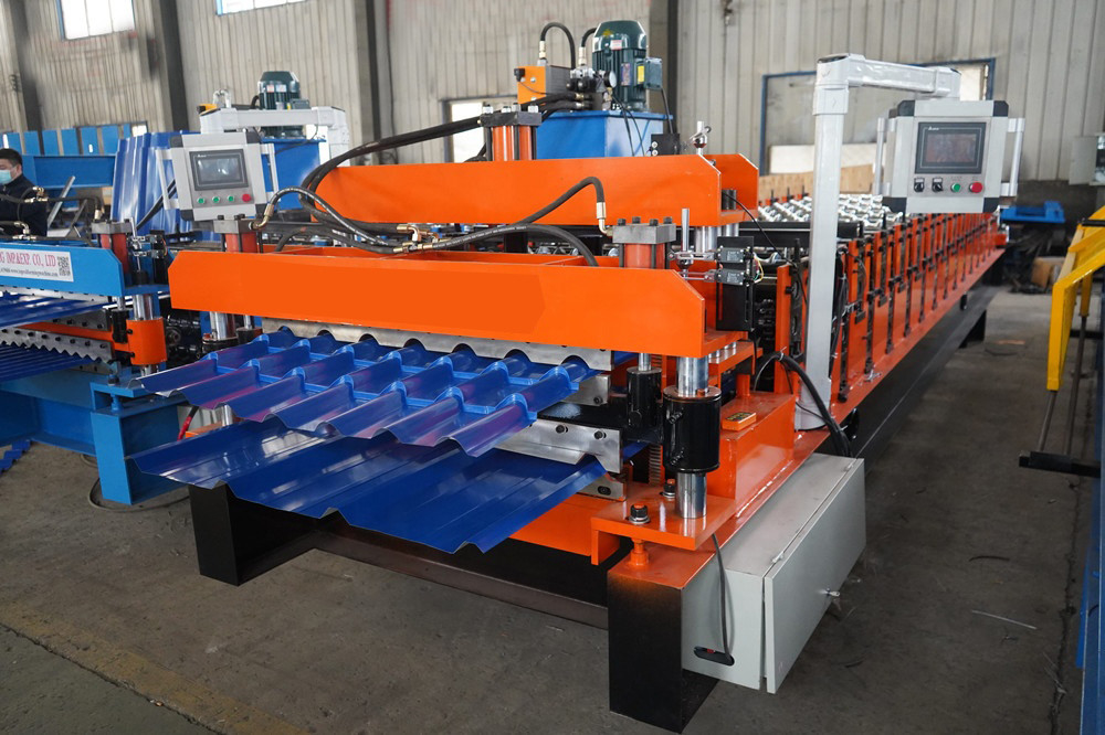 Metall Ibr Dach Doppelschicht-Dach-Rollformmaschine mit Hochfestigkeitspresse