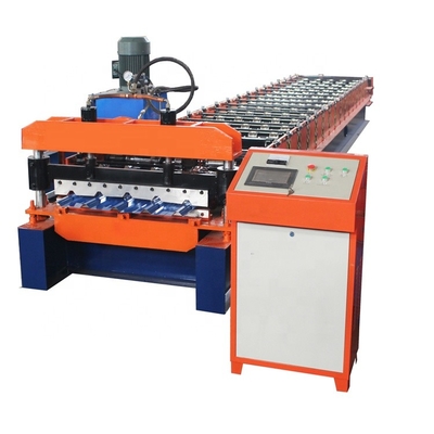 Paralleltrapez-Art 5 Rib Hydraulic Cutting Roof Tile-Rolle, die Maschine PLC-Steuerung bildet