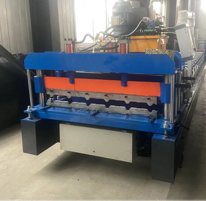 Die trapezoide Dachplatte-Rolle, die Maschine mit 18 einfachen Stationen bildet, strukturieren keine Verschmutzung