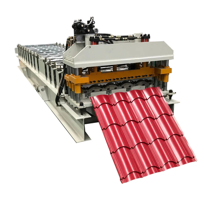 Hochgeschwindigkeits-840mm Schritt-Fliesenrolle, welche Maschine die Dach glasig-glänzende Fliesen-Rolle bildet Maschine bildet