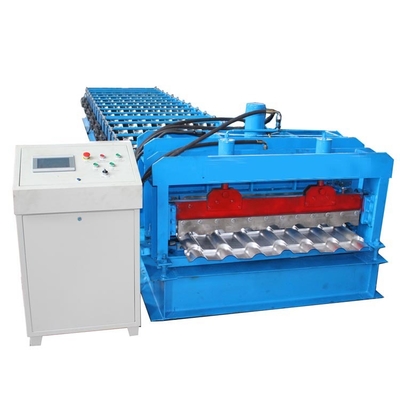 45 Stahl-Roller-Material Metall-Dachfliesenmachmaschine Kalt-PLC-System