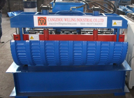 Farbstahl verglasterte Dachfliesen Rollformmaschine 0,3-0,8 mm Dicke