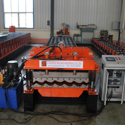 Popular Profil Verglaserte Dachplatten Roll Formmaschine Dachblechmachine