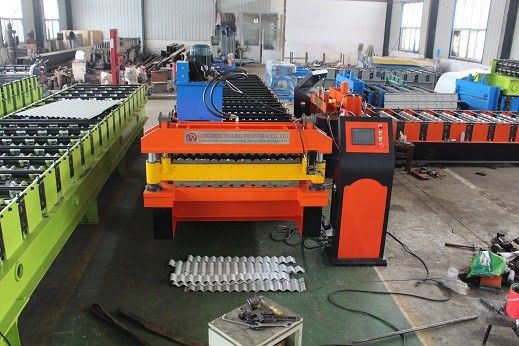 Doppelschicht-Rolle Plc-Steuer0.3mm, die Maschine für Metallstahldach bildet